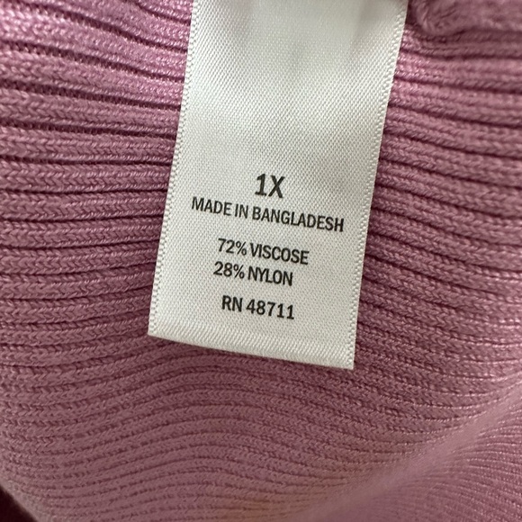 Ophelia Roe Viscose Nylon Pink Sweater Size 1X - Picture 4 of 4
